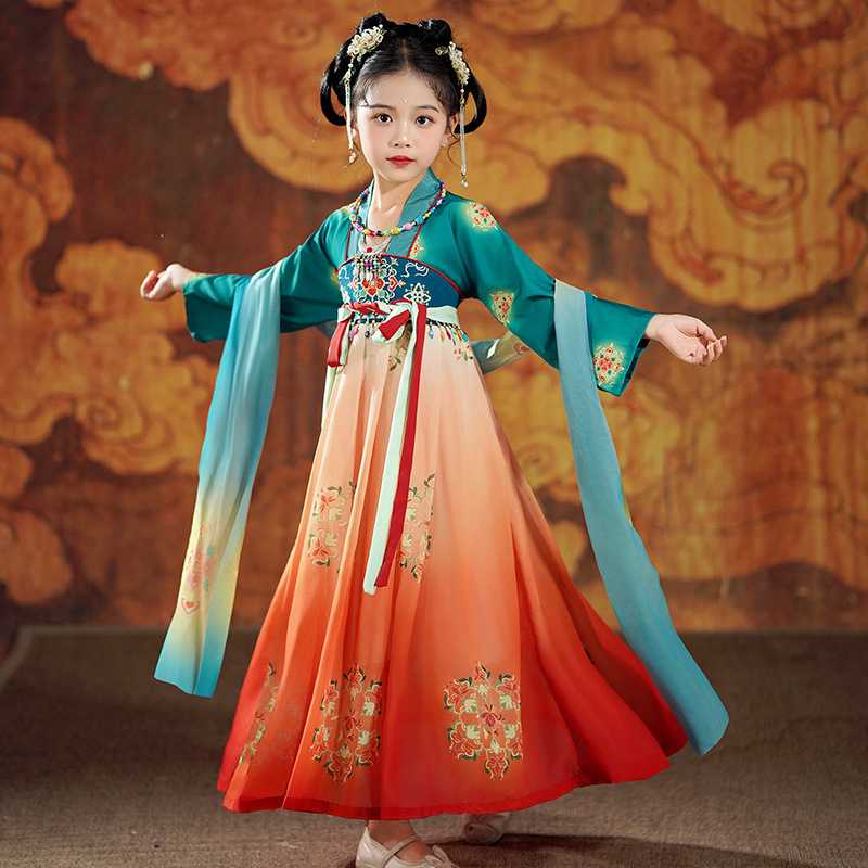 女童冬季敦煌飞天古风汉服襦裙