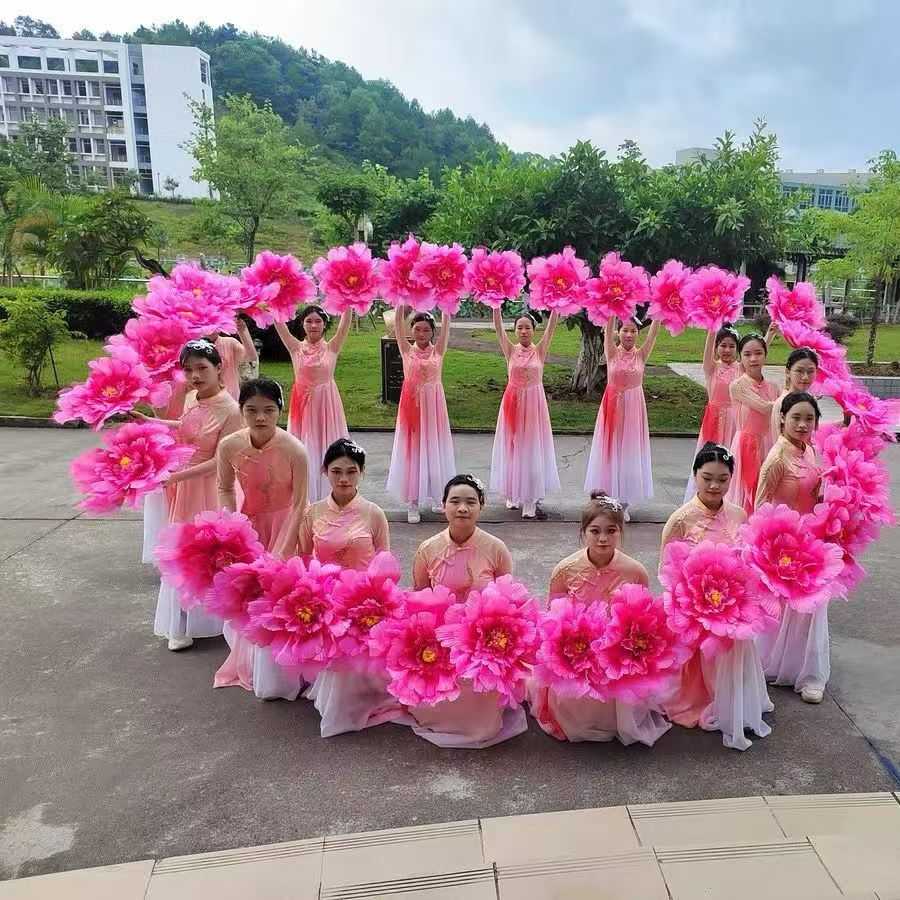 儿童成人牡丹花手拿花舞蹈道具30