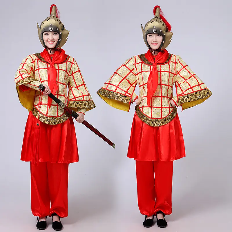 古装汉服男古代将军统领盔甲铠甲元帅武将唐朝花木兰演出服装锦纶