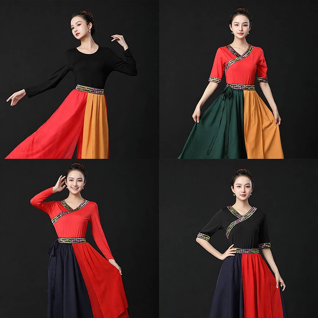 广场舞民族舞蹈演出服女三件套含
