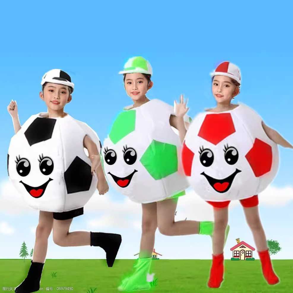 六一儿童足球演出服啦啦队卡通含