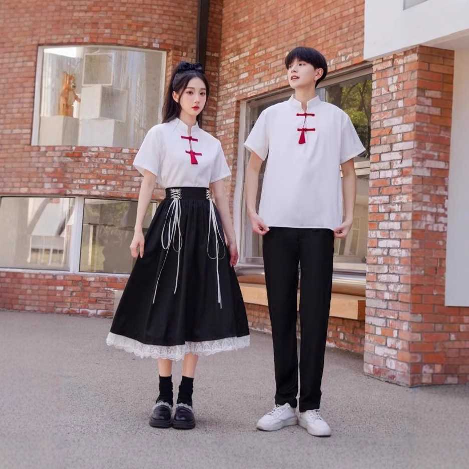 红歌比赛专用汉服风中学生合唱女