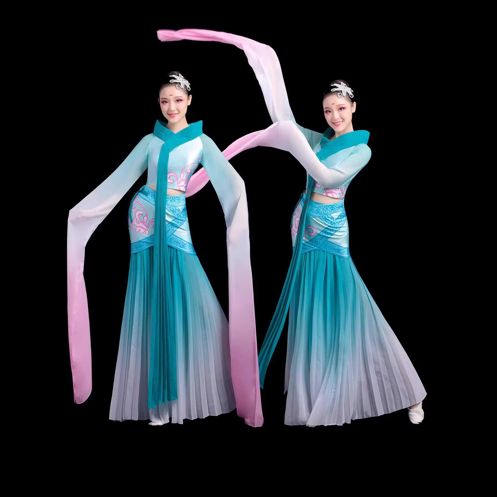 古典水袖采薇舞蹈服女童汉服孔子