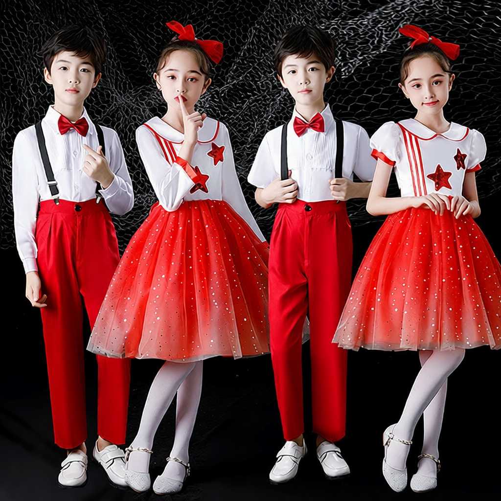 儿童合唱演出服中小学生大合唱男