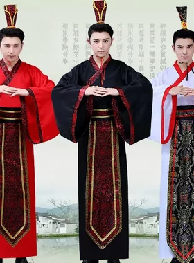 古装服装男唐朝汉服直裾深衣侠客
