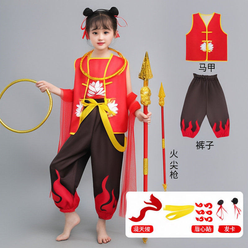 哪吒儿童演出服男童女童同款装扮