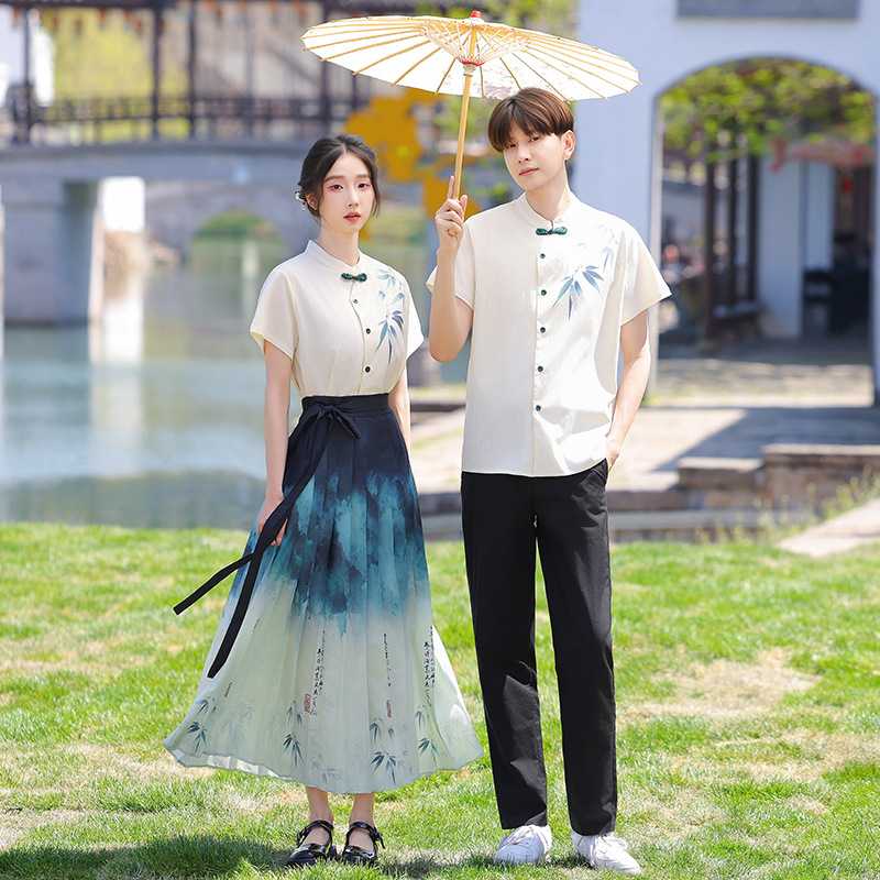 新中式汉服马面裙套装|夏季班服