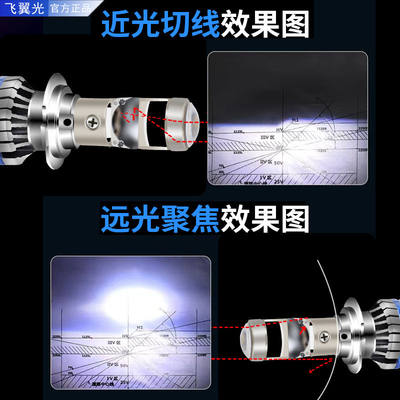 。汽车自带双光透镜LED大灯超亮激光大灯泡12V9005H7H11远近一体H