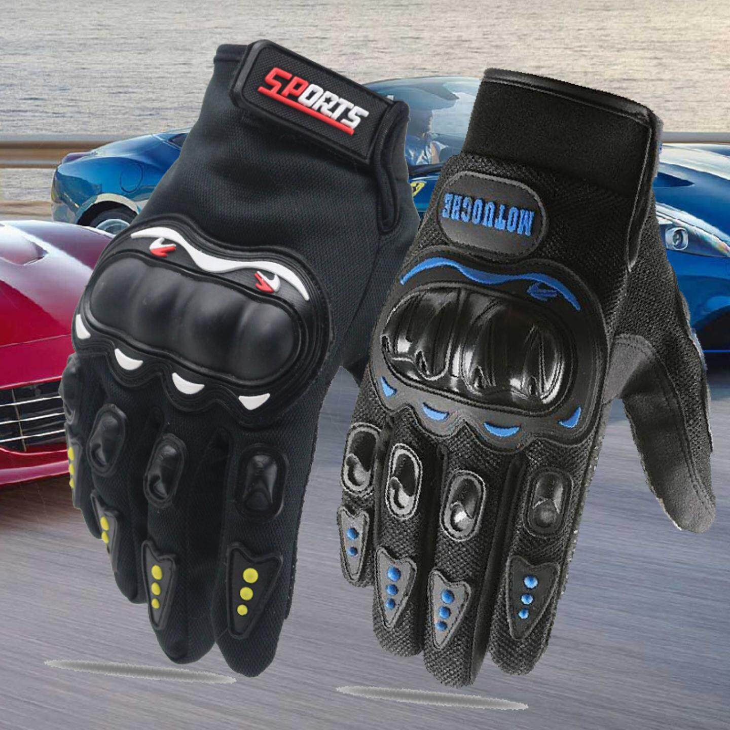 赛车摩托车手套半指夏季骑行手套男女款触屏透气防摔骑士长指电动