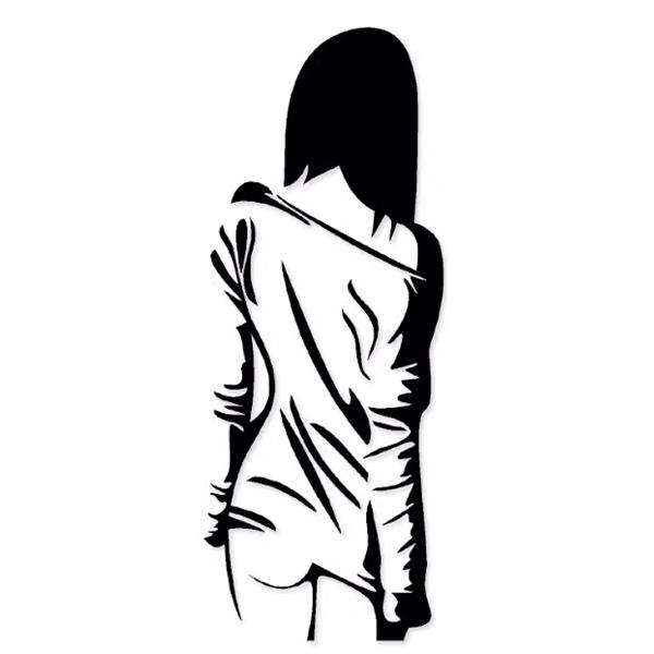 货车性感美女背影反光防