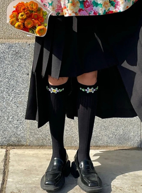小红书超火彩色水钻小腿袜子女ins潮天鹅绒网红款长袜堆堆袜薄款