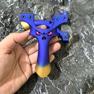 ABS炫彩工艺恶魔四代快压弹弓龙暗扣扁皮高精准树脂弹弓夹片弹弓