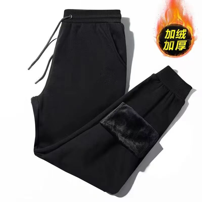 纯棉男士加绒加厚运动裤
