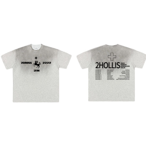 2HOLLS gold  Single Art Design Leg One Dates T-Shirt短袖T恤