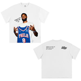 TEEPRINT保罗乔治篮球明星短袖直喷印花复古水洗LOGOT恤tshirt