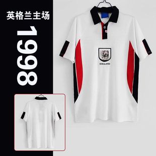 1998赛季世界杯英格兰球衣主场贝克汉姆复古客场足球服男一件代发