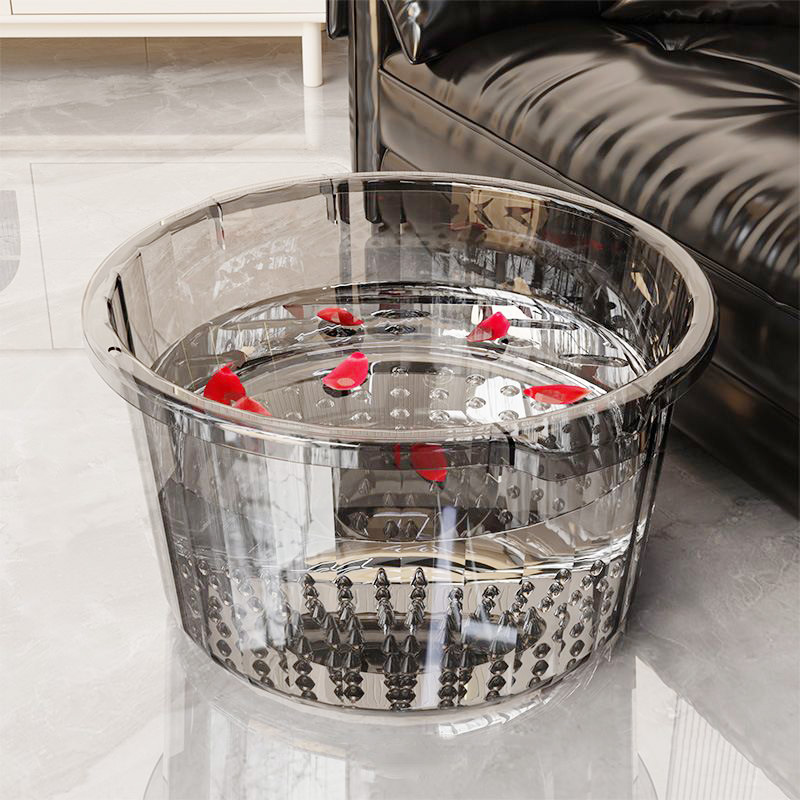 养生泡脚桶家用加高加深按摩洗脚桶加厚透明高颜值过膝大号足浴盆