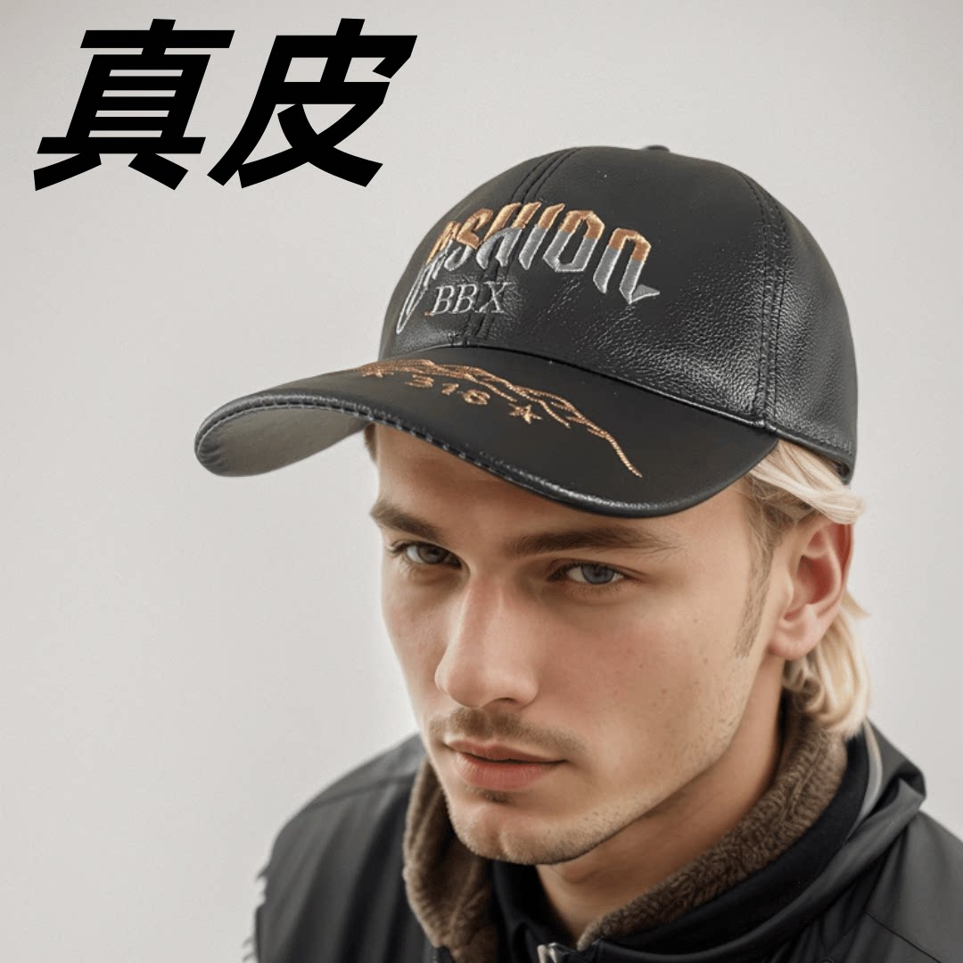 新款透气真皮棒球帽男女士帽子秋冬刺绣鸭舌帽户外休闲高顶牛皮潮图片