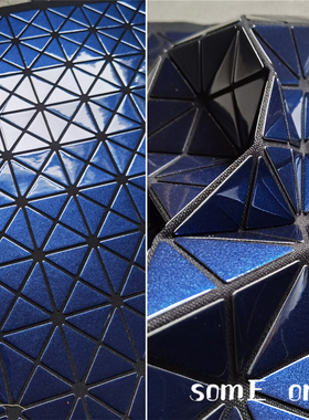 原创设计师面料 三宅一生材料 镜面宝石蓝 立体肌理服装几何布料