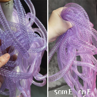 设计师弹力紫光银丝扭曲管 辅料diy手工设计师配件 礼服舞台服装