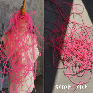 设计师细管玫红扭曲造型管 饰伸缩材料管子 diy镂空弹力造管创意装