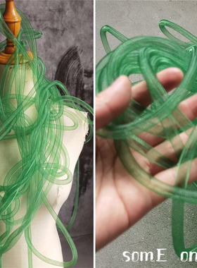 自然绿色抽象管子1公分 扭曲弹力造型创意装饰伸缩肌理特殊材料管