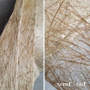 远古植物麻 diy草木编织错乱肌理布料 时装舞台演出服装外套面料