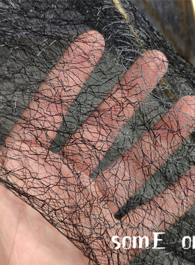 高档硬挺花边乱网黑色网布 diy网布连衣裙设计师时装进口面料