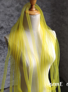 弹力扭曲管子戏剧黄色 裙布边礼服舞台服装辅料diy手工设计师配件