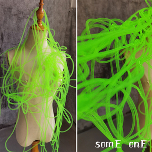 弹力造型抽象细细荧光绿扭曲管 饰diy辅料材料管子 舞台创意手工装