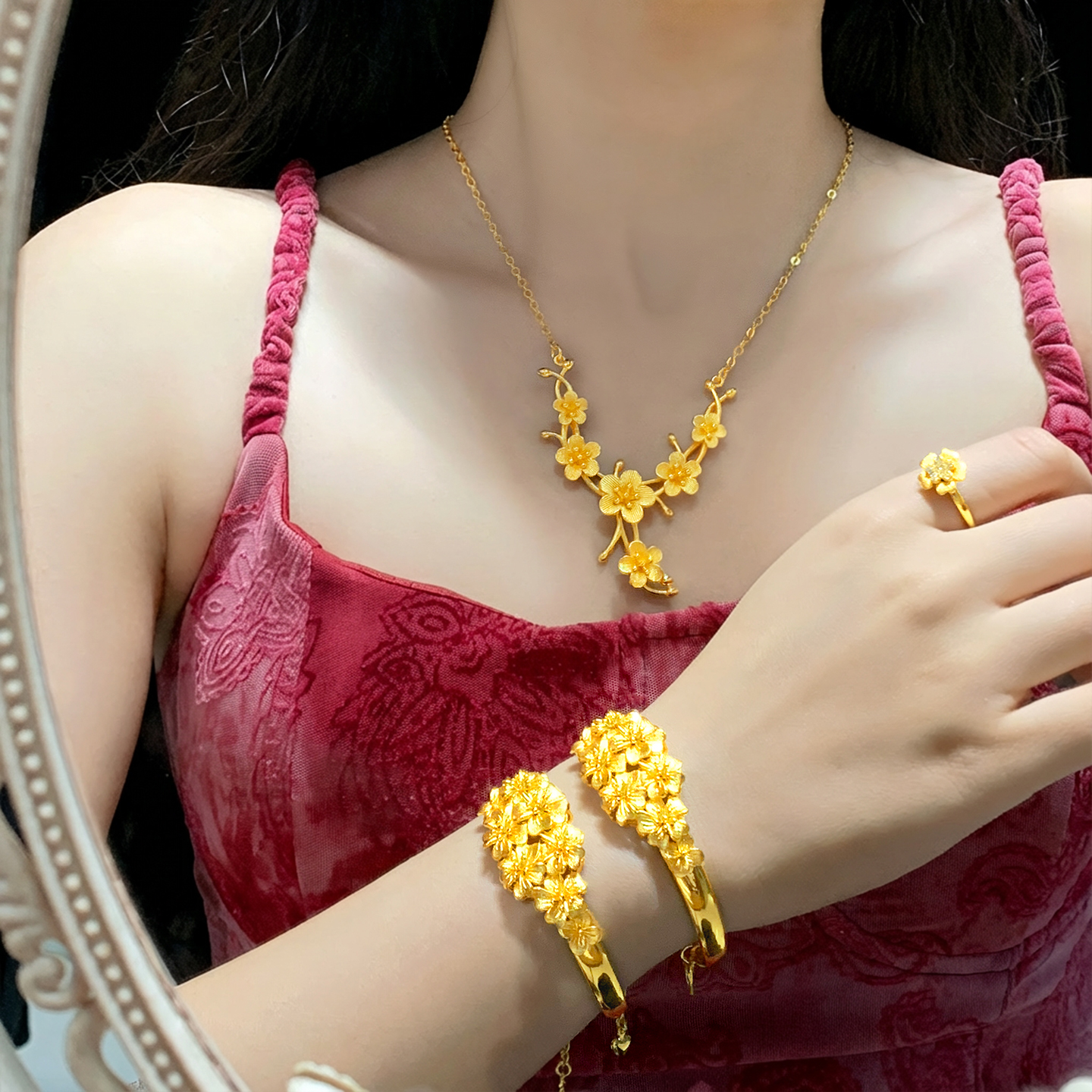 备婚假三金摆台道具套装