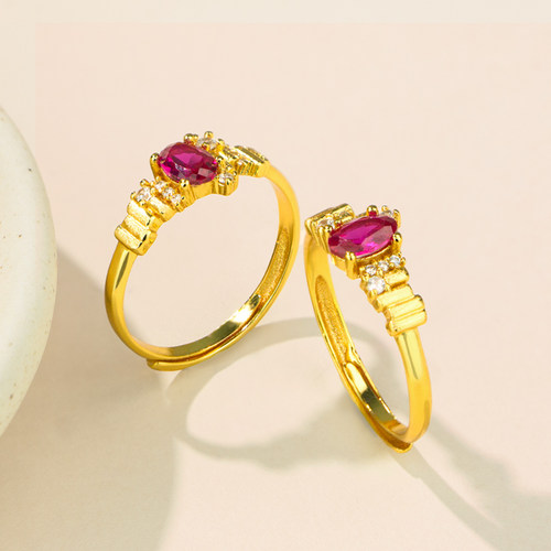 新款镶嵌椭圆戒指时尚轻奢指环