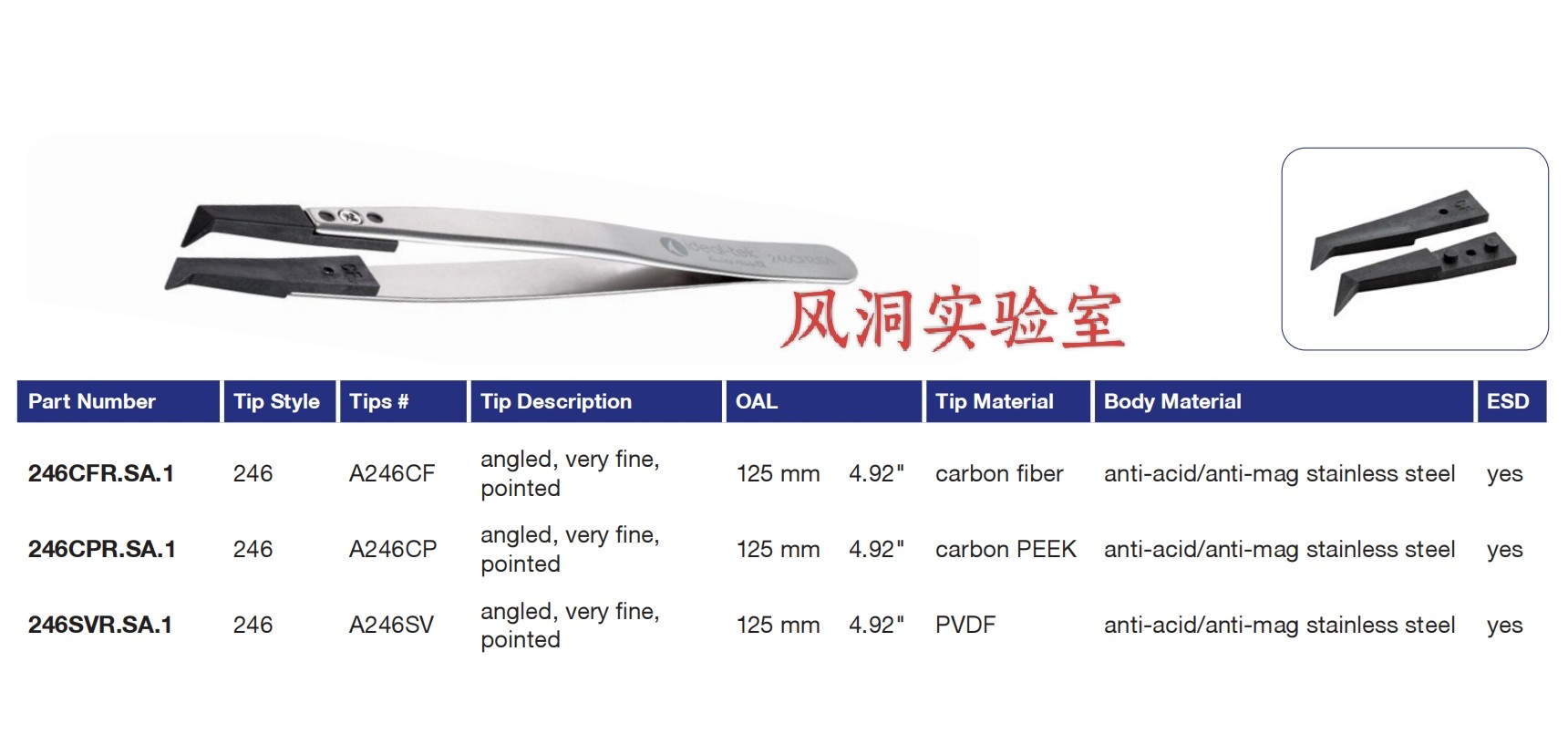 瑞士ideal-tek镊子246CFR.SA黑色碳纤维可换防静电镊子头A246CF,商业/办公家具,实验室配件,淘宝优惠券,粉丝福利购,淘宝优惠卷