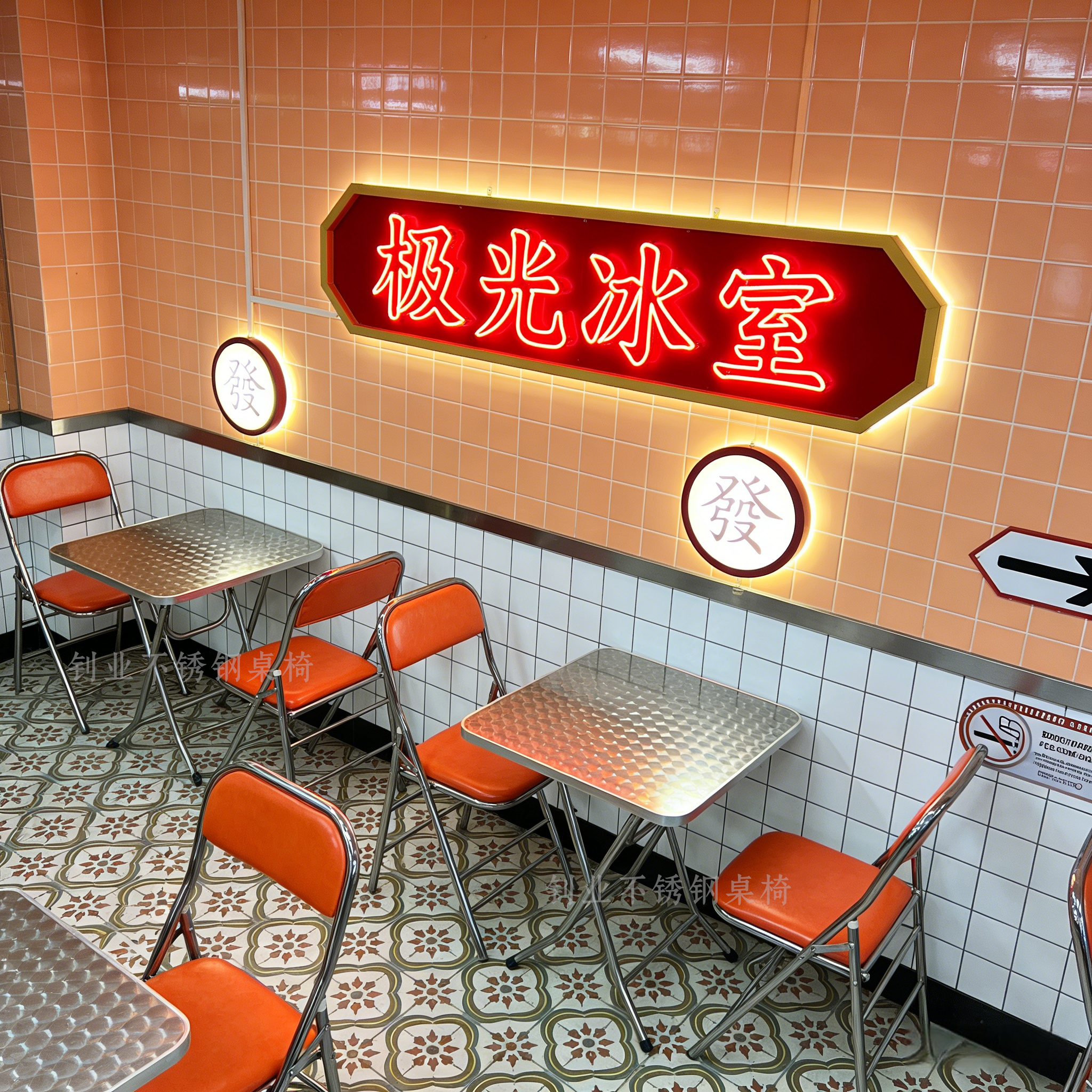 不锈钢餐桌小方桌网红奶茶甜品店可折叠方形圆形桌子铝合金圆方桌