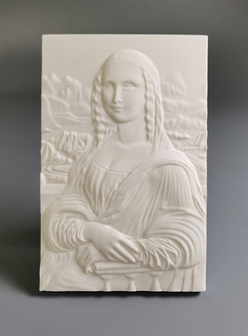 蒙娜丽莎石膏浮雕装饰画扩香桌面扩香摆件北欧风艺术浮雕画小众