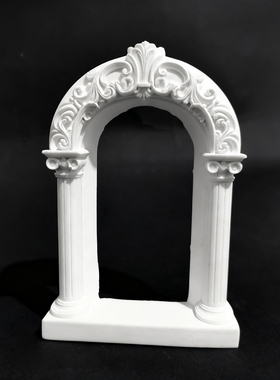 麦田里原创欧式时光拱门浅浮雕石膏立体艺术品摆件饰品拍照道具