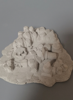 科幻洛基废墟罗马柱水泥混凝土鱼缸造景创意装饰水泥布景欧式摆件