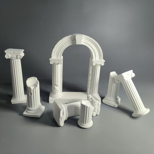 原创爱奥尼罗马柱摆件欧美风装饰品石膏雕像拍照摄影背景展示台