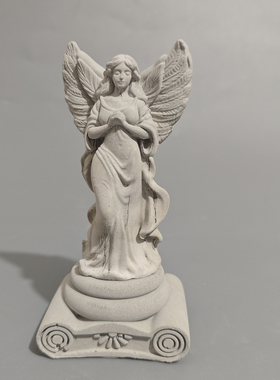 祈祷天使破损罗马柱水泥混凝土鱼缸造景装饰布景桌面摆件废墟建筑