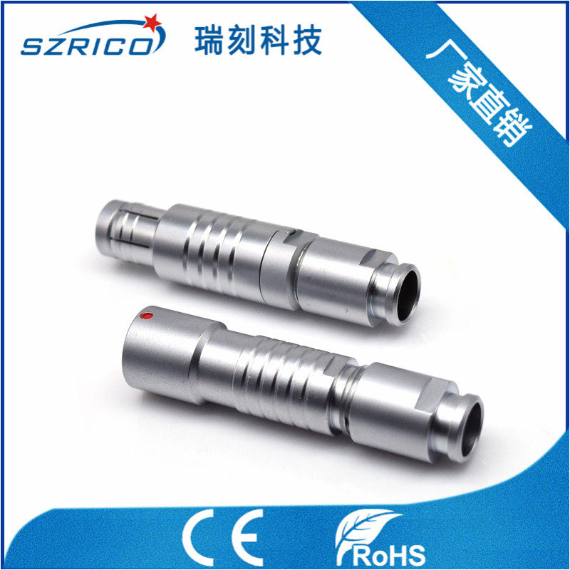瑞士防水1F插头浮动插座2芯3pin4孔圆形推拉自锁连接器公头母座