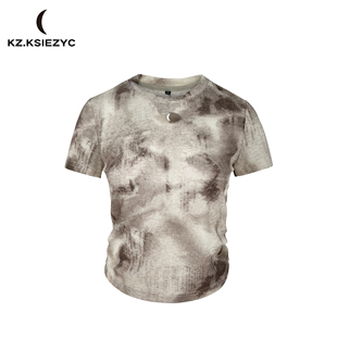 KZ KSIEZYC设计师品牌 2025年新款女士短袖T恤圆领套头印染打底衫