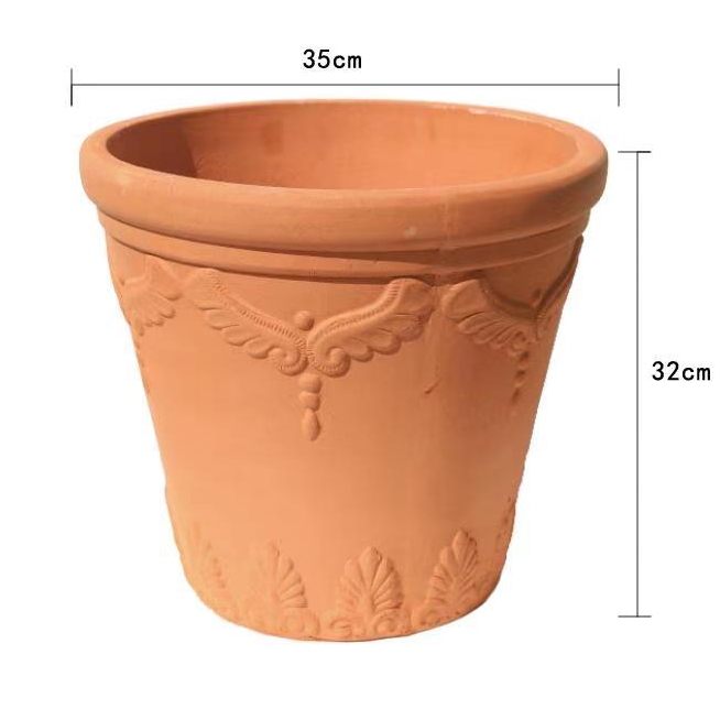 圆口收底 爱上花园 欧式 粗制红陶 大花盆 盆器陶盆 陶缸透气凤翎 鲜花速递/花卉仿真/绿植园艺 花盆 原图主图