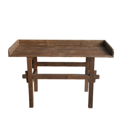 爱上花园家居阳台庭院装饰置物木桌操作台老旧实木长桌操作台