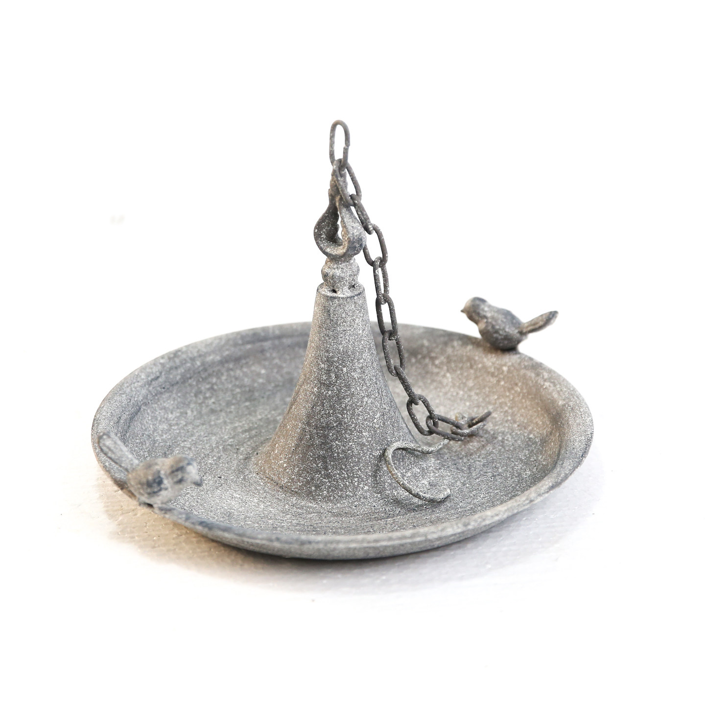 爱上花园杂货庭院阳台装饰悬挂鸟食盘铁艺做旧链条悬挂双鸟鸟食盘