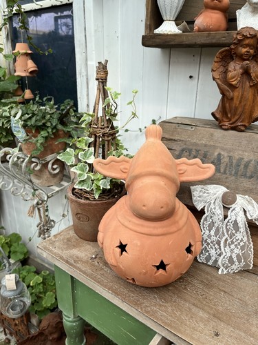 注浆红陶花园装饰麋鹿摆件