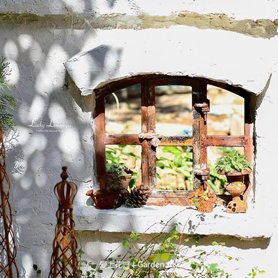 庭院花园装饰铸铁锈色窗户