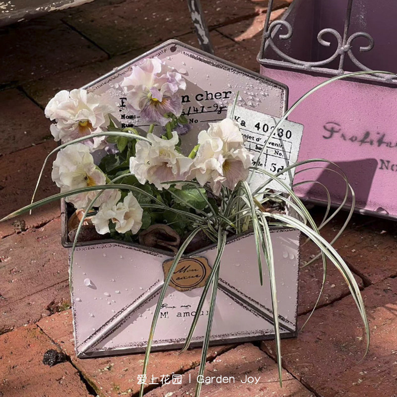 爱上花园 园艺装饰杂货铁艺做旧铁皮花盆 信封式壁挂花盒装饰88,鲜花速递/花卉仿真/绿植园艺,花盆,淘宝优惠券,粉丝福利购,淘宝优惠卷
