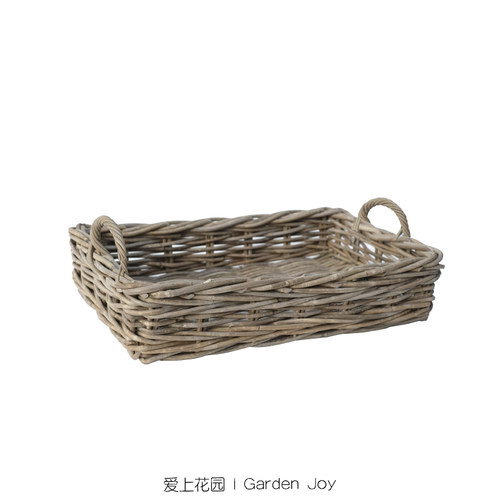 手工粗藤编收纳筐园艺家居装饰