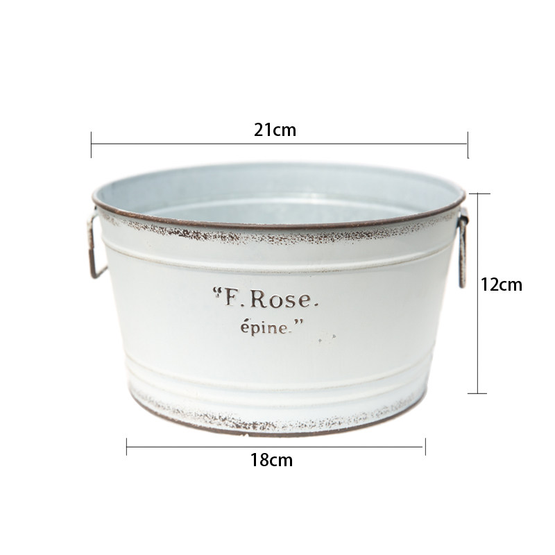 爱上花园庭院装饰套盆花盒铁皮做旧F.Rose字母双耳圆形花盆 口价,鲜花速递/花卉仿真/绿植园艺,其它园艺用品,淘宝优惠券,粉丝福利购,淘宝优惠卷