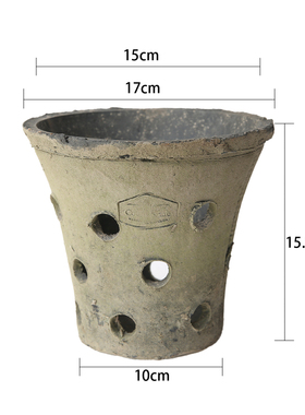 爱上花园粗陶多肉植物花盆瓦盆黑色红色青苔做旧瓦盆ORC洞洞盆